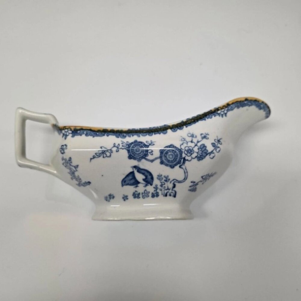 Wood & Sons Woods Ware Old Bow Blue Kakiyemon Gravy Boat Vintage